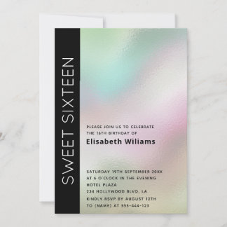Coole Minimalistische Typografie, holografisch, sü Einladung