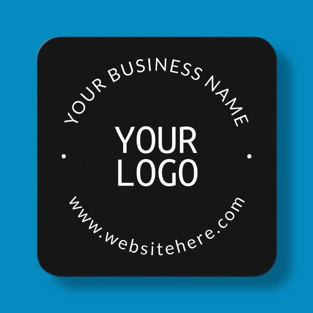 Coole minimalistische Vorlage | schwarz Quadratische Visitenkarte (Von Creator hochgeladen)