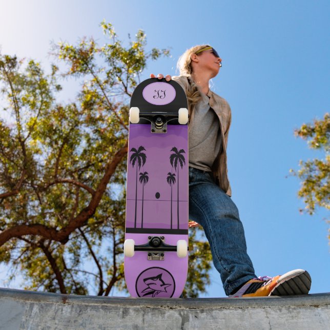 Coole Mit Monogramm Lila Skateboard (Außenbereich 1)