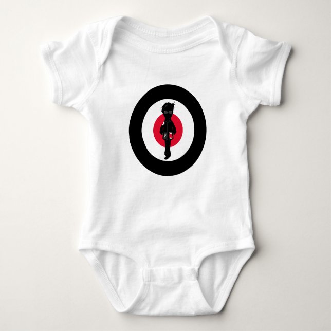 Coole Mod in Silhouette Baby Strampler (Vorderseite)