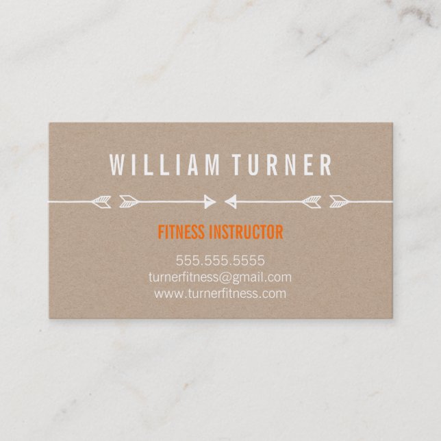 COOLE MODERN ARROW-Öko kraft Visitenkarte (Vorderseite)