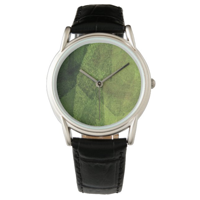 Coole moderne abstrakte Grüne Malkunst Armbanduhr (Vorderseite)