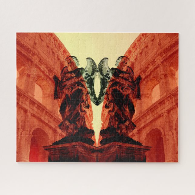 Coole moderne Collage des historischen Rom in Rot (Horizontal)