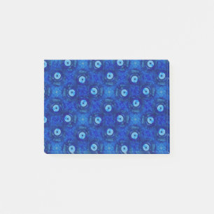 Coole, moderne digitale Kunst des blauen bösen Aug Post-it Klebezettel