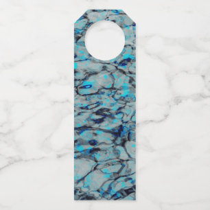 Coole, moderne Digitalkunst des blauen Wassers Flaschenanhänger