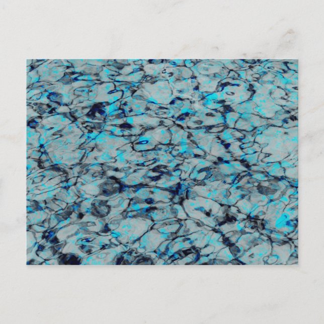Coole, moderne Digitalkunst des blauen Wassers Postkarte (Vorderseite)