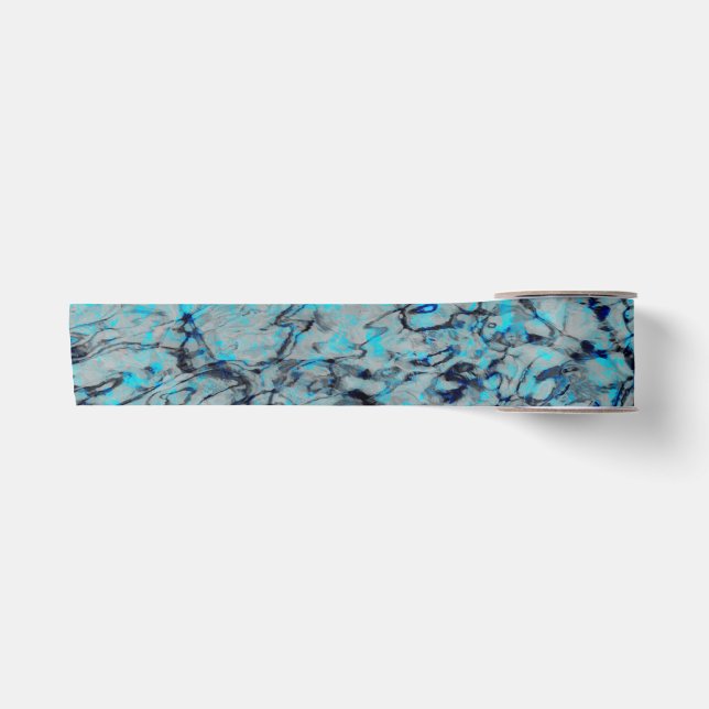 Coole, moderne Digitalkunst des blauen Wassers Satinband (Vorderseite)