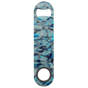 Coole, moderne Digitalkunst des blauen Wassers Speed Flaschenöffner