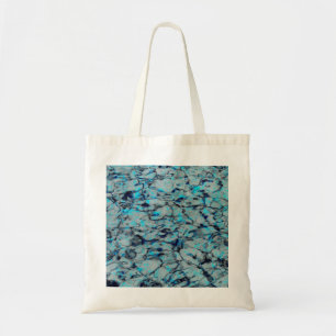 Coole, moderne Digitalkunst des blauen Wassers Tragetasche