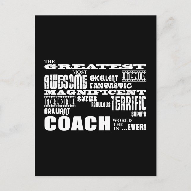 Coole moderne Fun Coaches Bester Coach-Welt je Postkarte (Vorderseite)