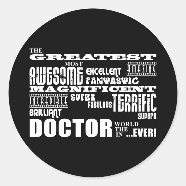 Coole moderne Fun Doctors Bestste Ärzte der Welt Runder Aufkleber (Vorderseite)