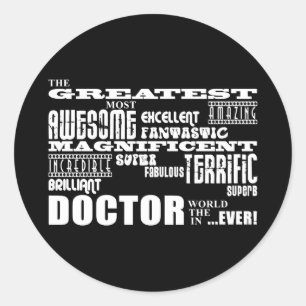Coole moderne Fun Doctors Bestste Ärztin der Welt Runder Aufkleber