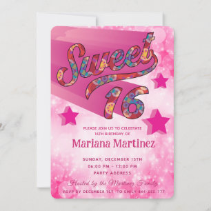 Coole moderne funky Super-Star Typografie pink Einladung