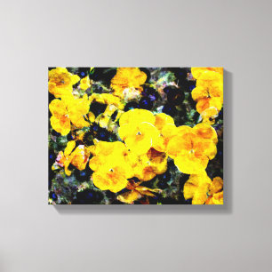 Coole moderne Gelbviolette Blume Blumenmuster Kuns Leinwanddruck
