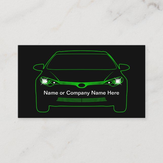 Coole moderne Glow Automotive Theme Business Cards Visitenkarte (Vorderseite)
