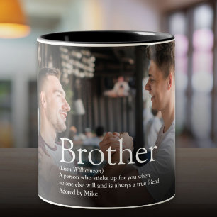 Coole moderne lustige Foto-Besten-Bruder-aller-Zei Zweifarbige Tasse