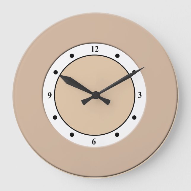 Coole, moderne Messingrahmen für alle Farben Große Wanduhr (Vorderseite)