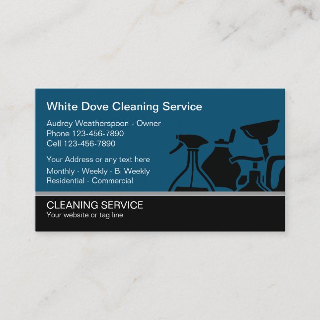 Coole moderne Reinigungsservice Business Cards Visitenkarte (Vorderseite)