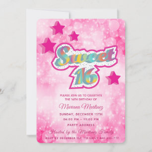 Coole moderne Superstar-Typografie pink Einladung