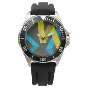 Coole, moderne, trendige geometrische Wege fließen Armbanduhr