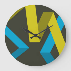 Coole, moderne, trendige geometrische Wege fließen Große Wanduhr