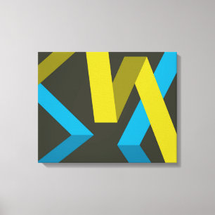 Coole, moderne, trendige geometrische Wege fließen Leinwanddruck