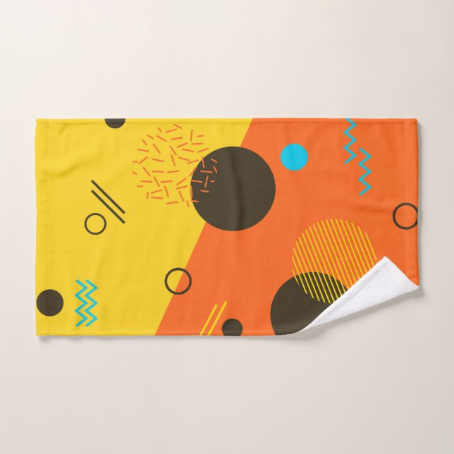 Coole, moderne, trendige, urbane Memphis-Illustrat Handtuch (Handtuch)