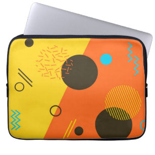 Coole, moderne, trendige, urbane Memphis-Illustrat Laptopschutzhülle