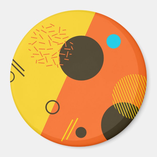 Coole, moderne, trendige, urbane Memphis-Illustrat Magnet (Vorne)