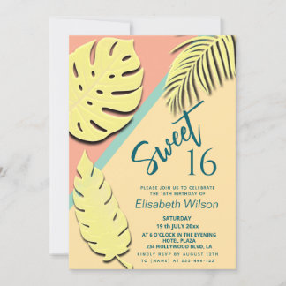 Coole moderne whimsy pastel Sommer tropisch Einladung