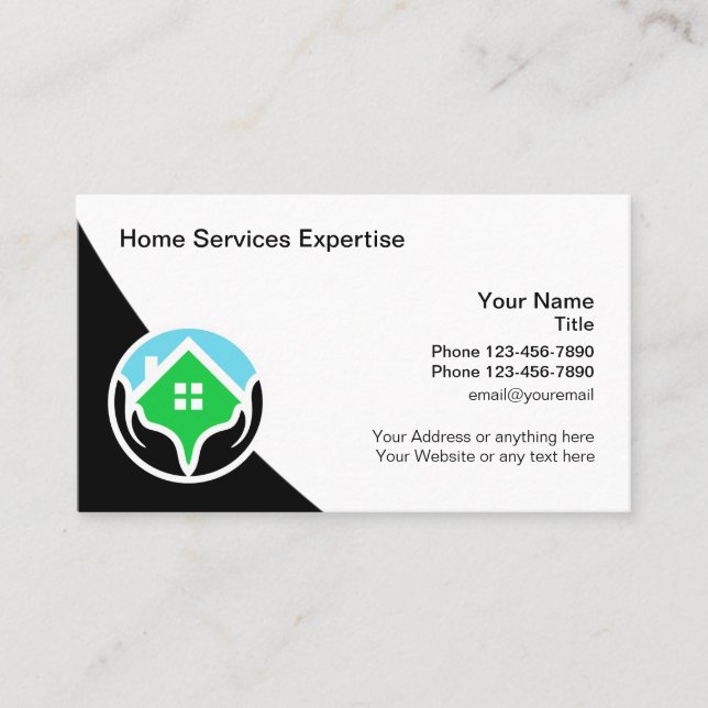 Coole moderne Zuhause-Services Business Cards Visitenkarte (Vorderseite)