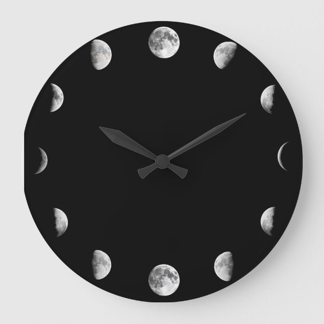 Coole Mondphasen Minimale Neuheit Wall Uhr (Vorderseite)