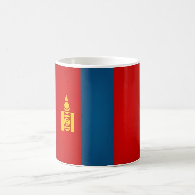 Coole mongolische Flagge Kaffeetasse (Mittel)