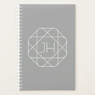 Coole Monogramm, Angesagte Logo-Stilanzeige Grau Planer
