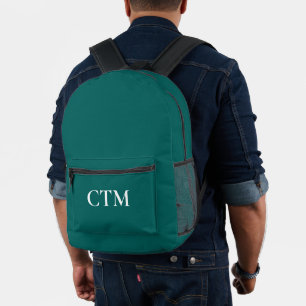 Coole Monogramm auf Aquamarin Bedruckter Rucksack