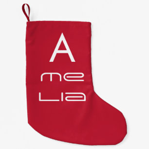 Coole Monogramm Name Typografie Weihnachten Kleiner Weihnachtsstrumpf