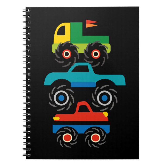 Coole Monster-LKW-blaues Rot-Grün-Geschenke für Notizblock (Vorderseite)
