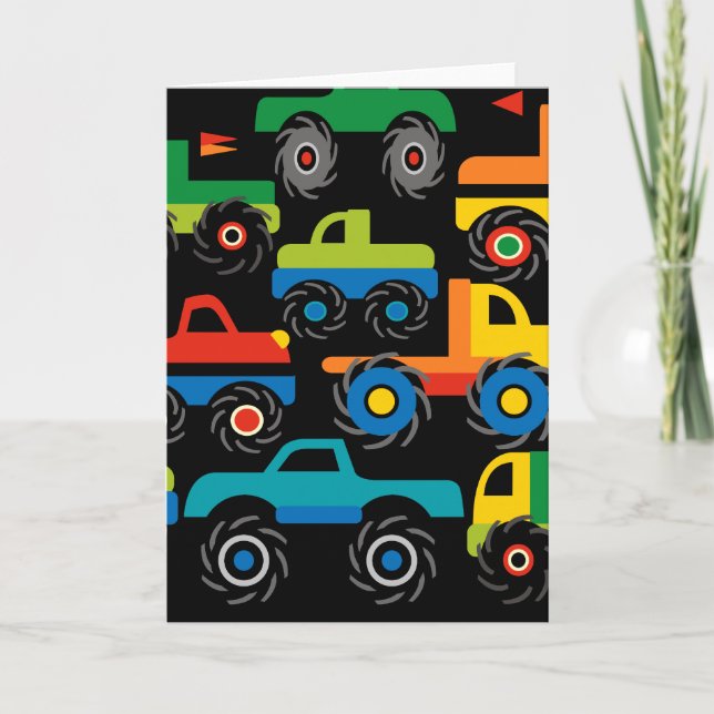 Coole Monster LKW Transportgeschenke für Jungen Karte (Vorderseite)