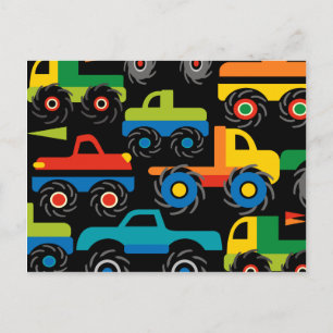 Coole Monster LKW Transportgeschenke für Jungen Postkarte