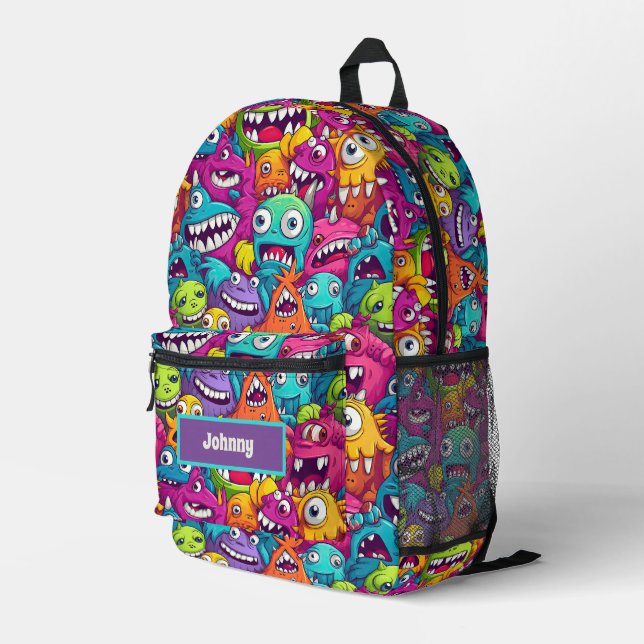 Coole Monster-Tasche mit Namen Bedruckter Rucksack (Rückseitige Ecke Rechts)