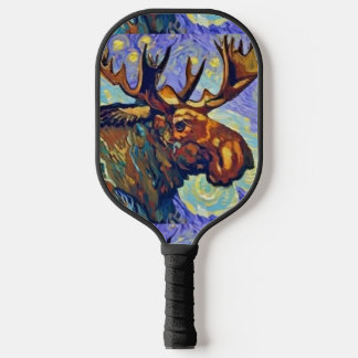 Coole Moose Watercolor Art Pickleball Schläger