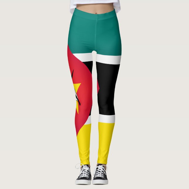 Coole Mosambik-Flagge Leggings (Vorderseite)
