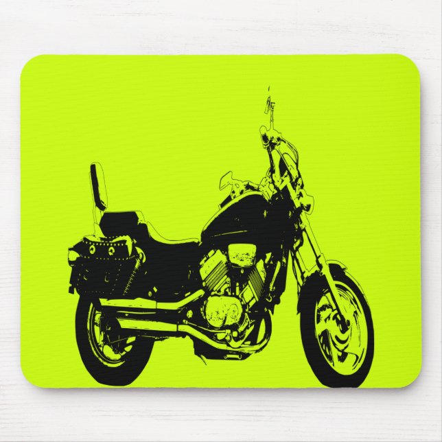 Coole Motorradfahrrad-Silhouette Mousepad (Vorne)