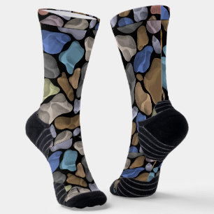 Coole Multi-Farb-Stone-Abbildung Blue Black Men Socken