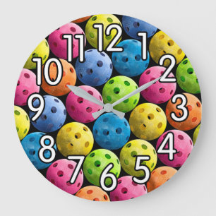 Coole Multicolor-Pickleball-Uhr Große Wanduhr