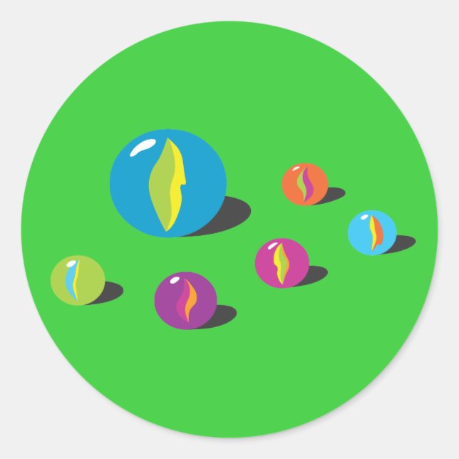 Coole Murmeln Runder Aufkleber (Vorderseite)