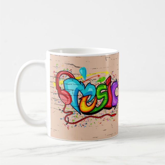 Coole Musik Graffiti Kaffeetasse (Links)