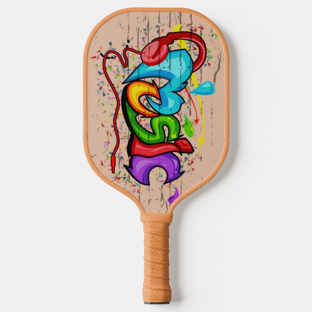 Coole Musik Graffiti Pickleball Schläger (Vorderseite)