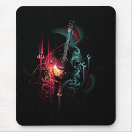 Coole Musik-Grafik mit Gitarre Mousepad