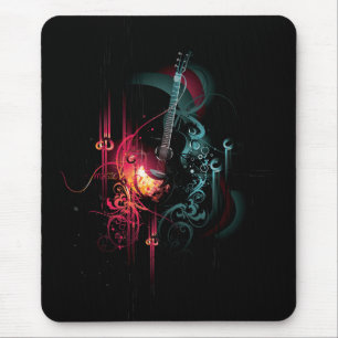 Coole Musik-Grafik mit Gitarre Mousepad
